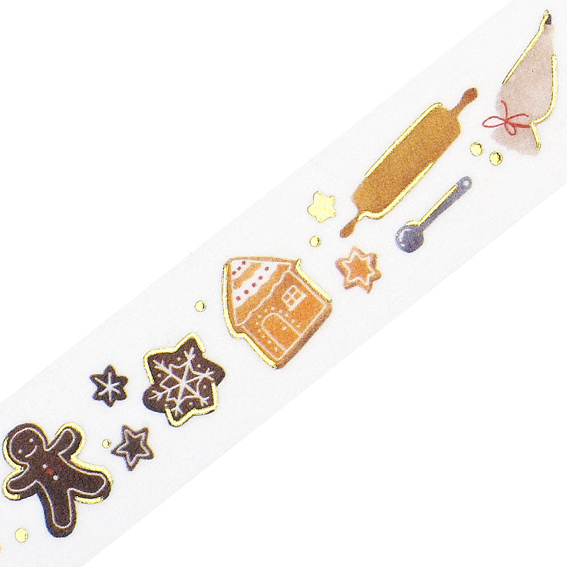 BGM Foil Stamping Christmas Limited Edition Masking Tape in Cookie Workshop — BGM washi tape — decorative Japanese paper tape for journaling and craft, at Cityluxe Singapore