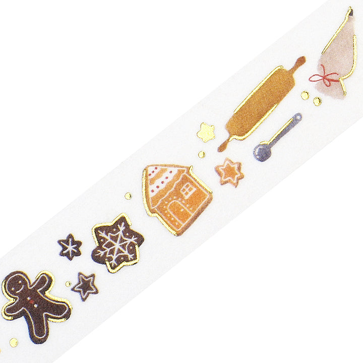BGM Foil Stamping Christmas Limited Edition Masking Tape in Cookie Workshop — BGM washi tape — decorative Japanese paper tape for journaling and craft, at Cityluxe Singapore