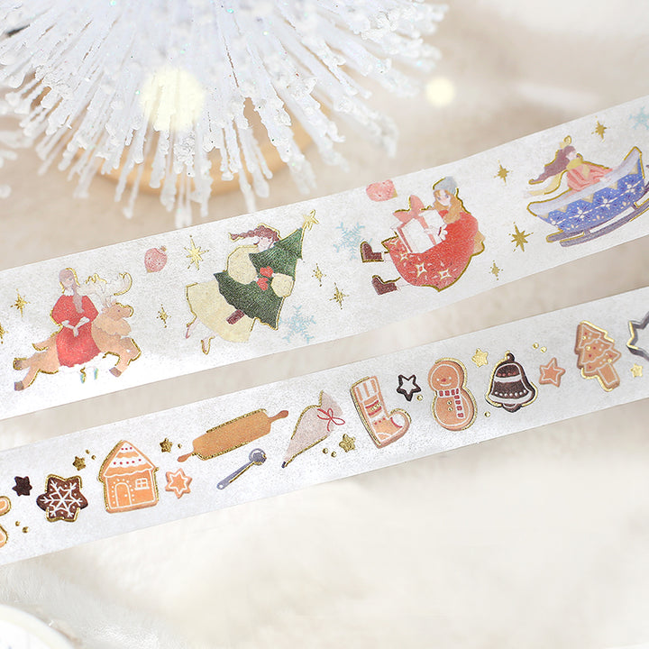 BGM Foil Stamping Christmas Limited Edition Masking Tape in Cookie Workshop — BGM washi tape — decorative Japanese paper tape for journaling and craft, at Cityluxe Singapore