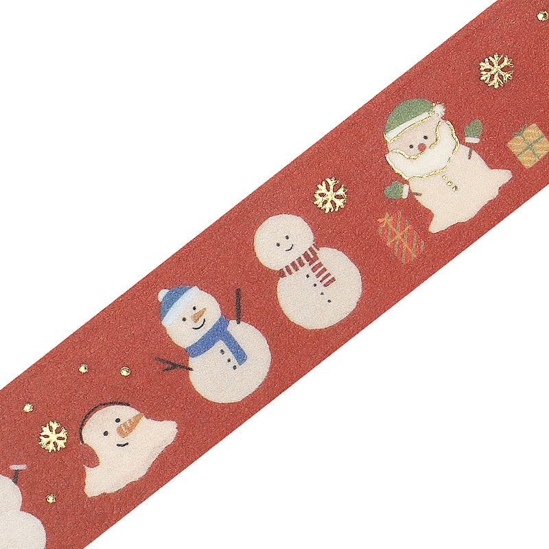 BGM Foil Stamping Christmas Limited Edition Masking Tape in Snowmen — BGM washi tape — decorative Japanese paper tape for journaling and craft, at Cityluxe Singapore