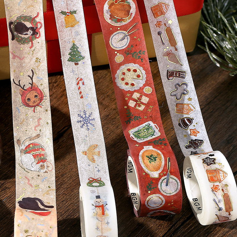 BGM Foil Stamping Christmas Limited Edition Masking Tape in Christmas Ornaments — BGM washi tape — decorative Japanese paper tape for journaling and craft, at Cityluxe Singapore