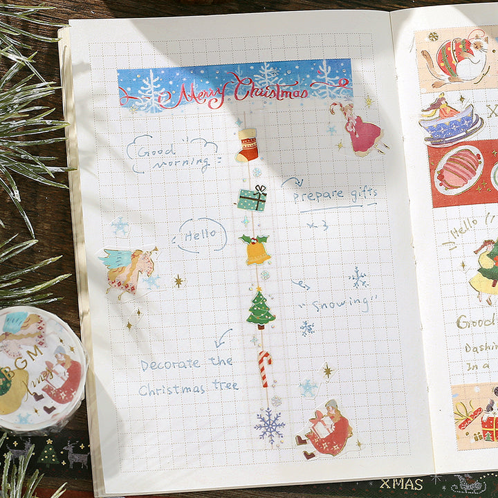 BGM Foil Stamping Christmas Limited Edition Masking Tape in Christmas Ornaments — BGM washi tape — decorative Japanese paper tape for journaling and craft, at Cityluxe Singapore