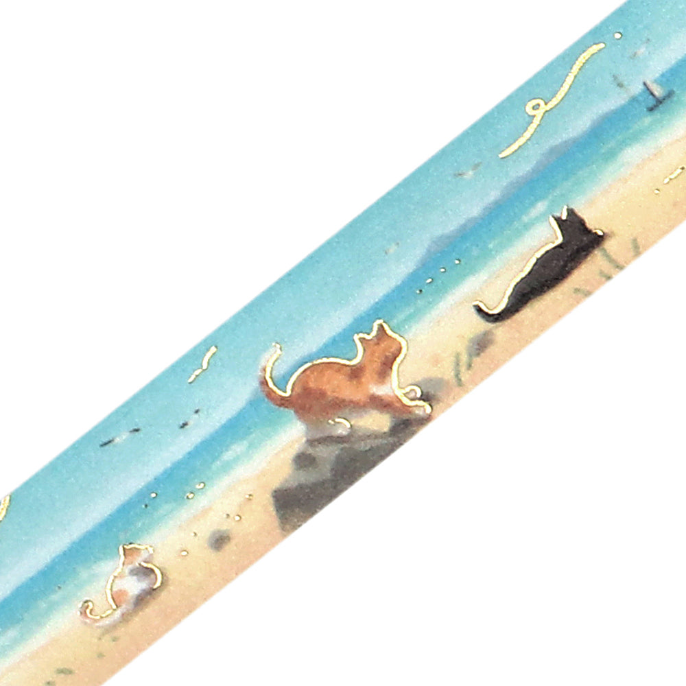 BGM Summer Limited Masking Tape - Coastal Strolling Cats — pattern detail