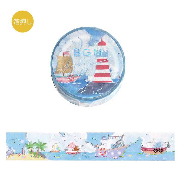 BGM Summer Limited Masking Tape - Summer Harbor — roll front