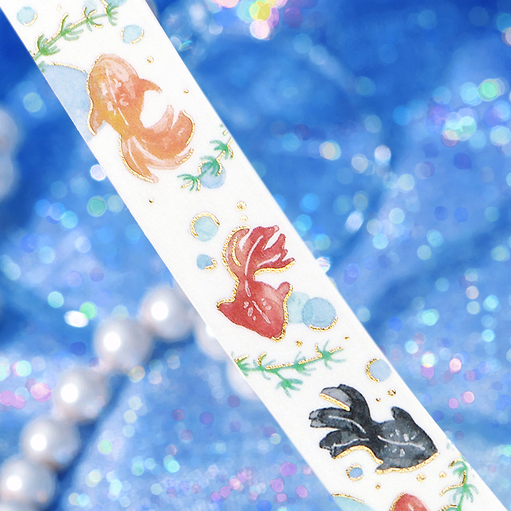 BGM Summer Limited Masking Tape - Goldfish — roll side