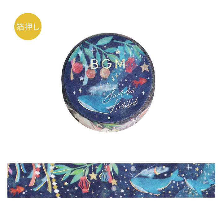 BGM Summer Limited Masking Tape - Summer Night Dreams — roll front