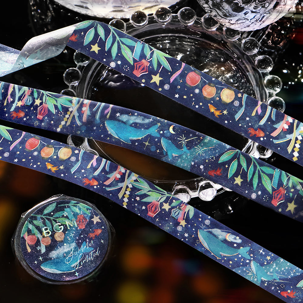 BGM Summer Limited Masking Tape - Summer Night Dreams — roll side