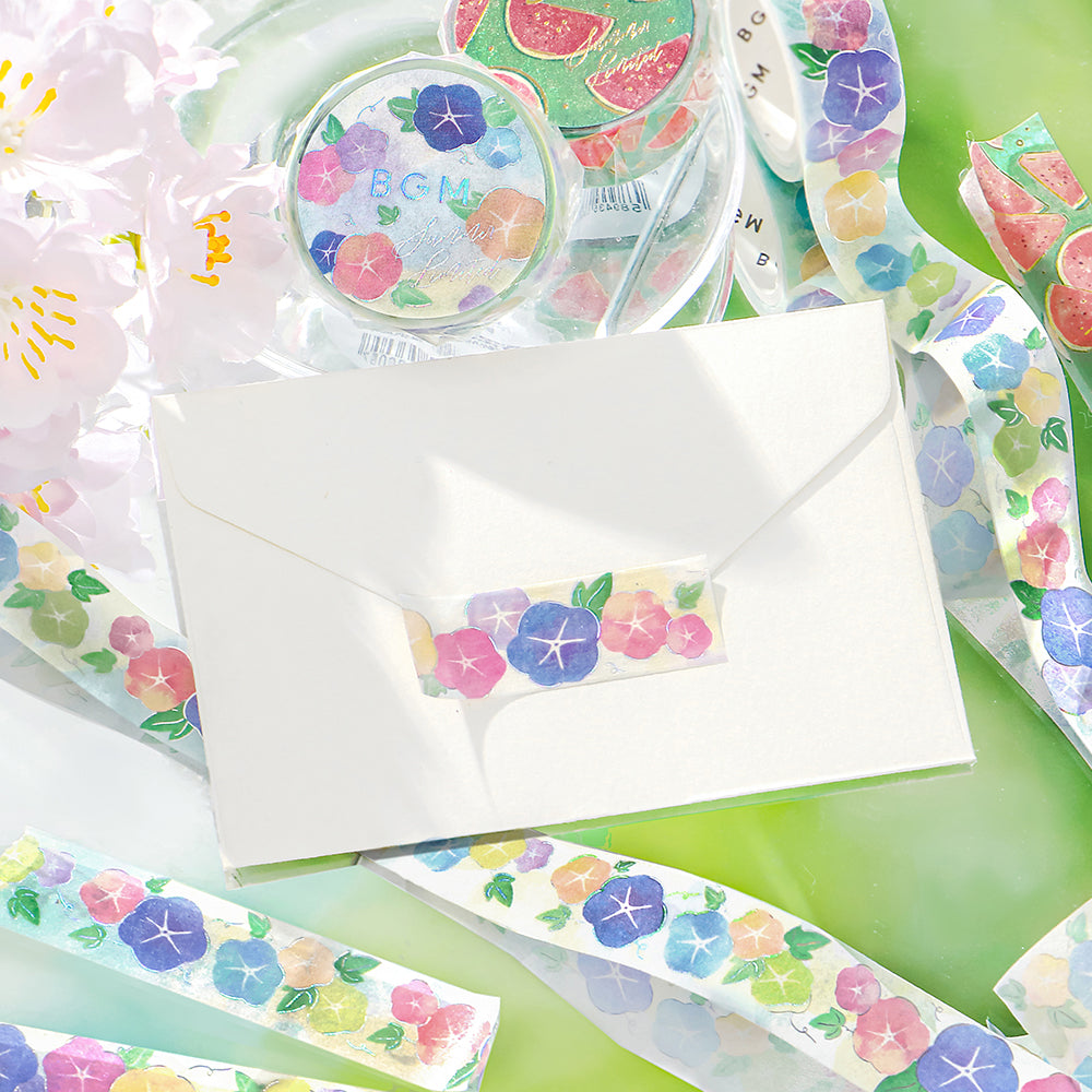 BGM Summer Limited Masking Tape - Morning Glories — with packaging