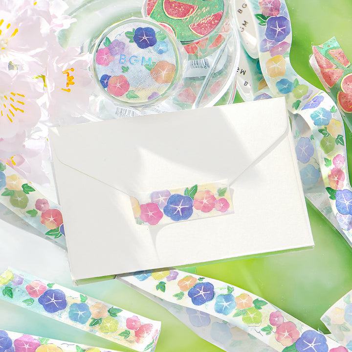 BGM Summer Limited Masking Tape - Morning Glories — with packaging