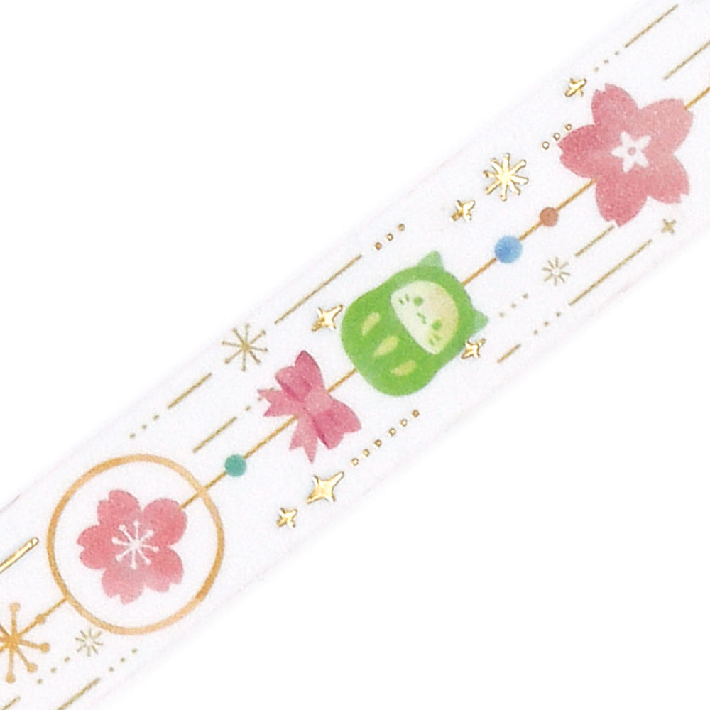 BGM Sakura Limited Masking Tape: Cherry Blossom Ornament — pattern detail