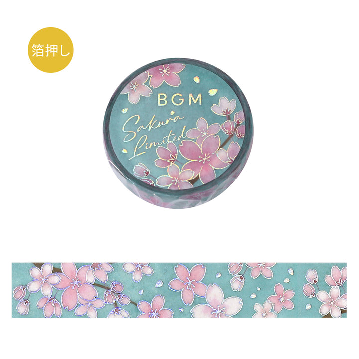 BGM Sakura Limited Masking Tape: Cherry Blossom Time — roll front