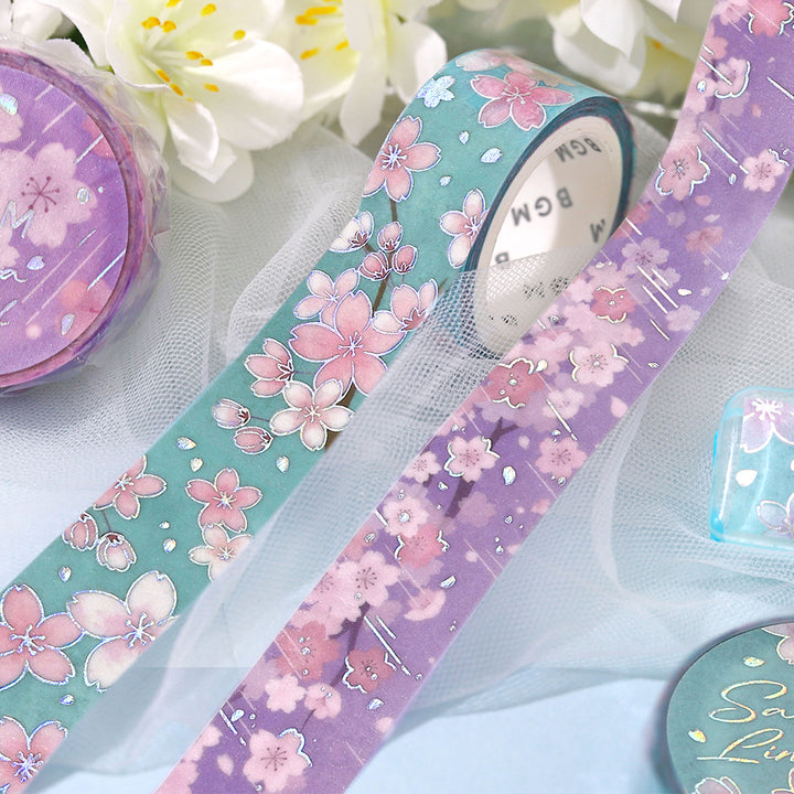 BGM Sakura Limited Masking Tape: Cherry Blossom Time — applied on surface
