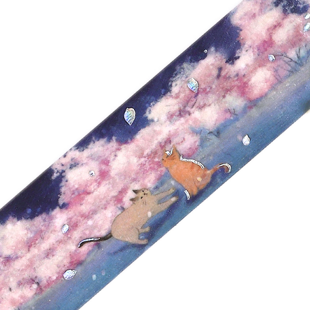 BGM Sakura Limited Masking Tape: Cat and Flower Lanterns — pattern detail
