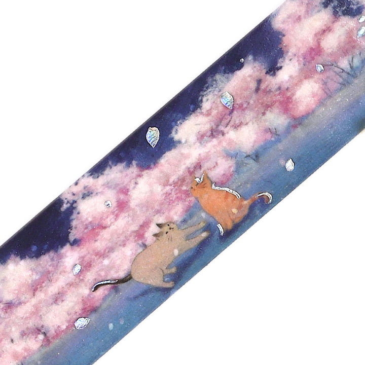 BGM Sakura Limited Masking Tape: Cat and Flower Lanterns — pattern detail