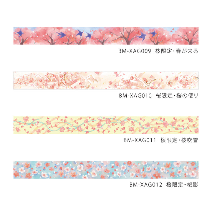 BGM Sakura Limited Edition 2024 Masking Tape in News About Cherry Blossom — BGM washi tape — decorative Japanese paper tape for journaling and craft, at Cityluxe Singapore
