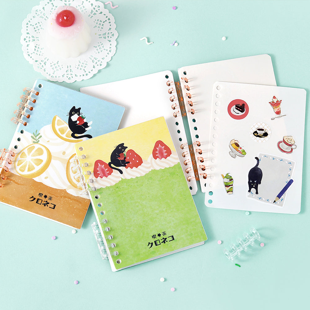 BGM Sticker Collection Album: Black Cat and Lemon Cake — close-up