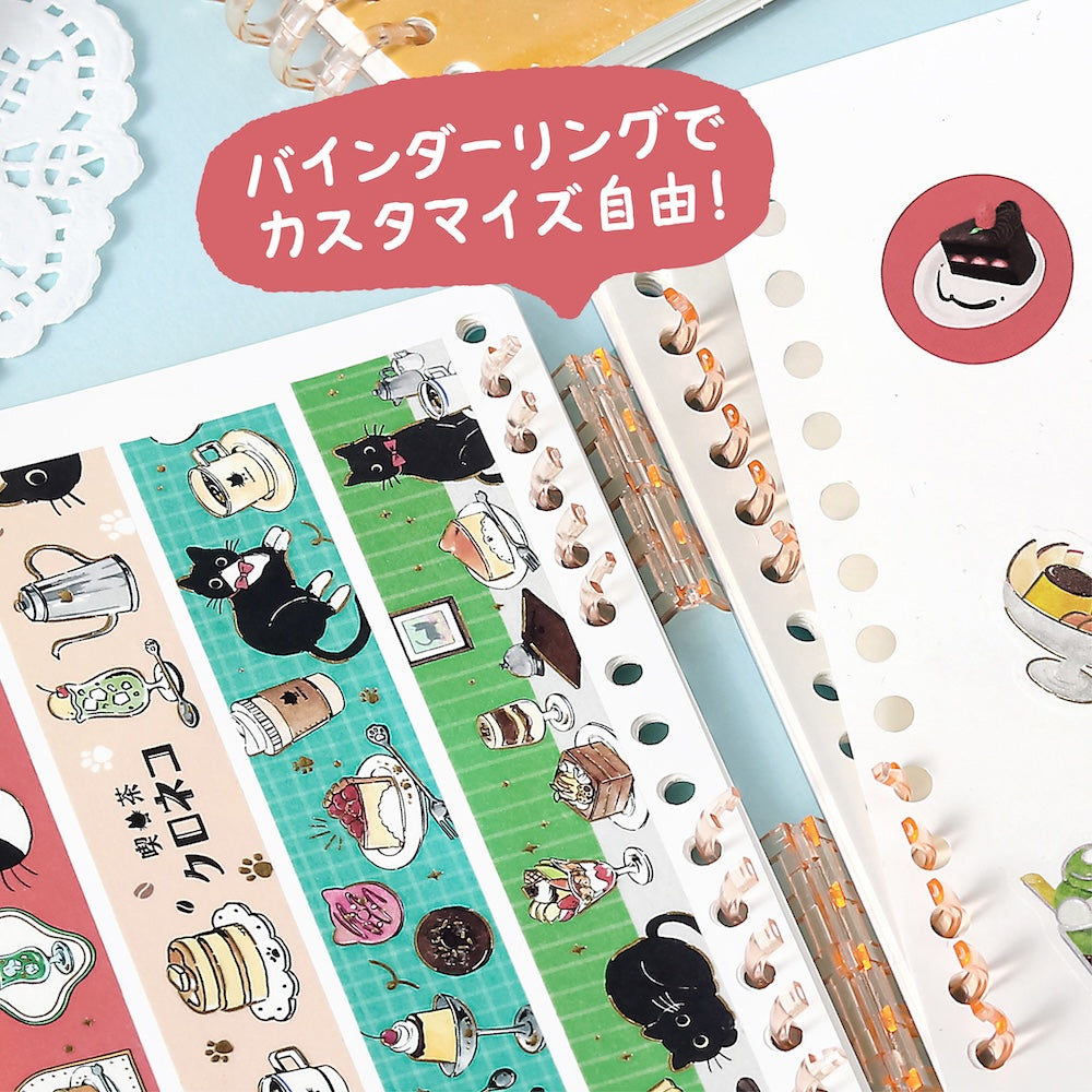 BGM Sticker Collection Album: Black Cat and Strawberry Cake — BGM decorative sticker — for journaling, planners and scrapbooking, at Cityluxe Singapore