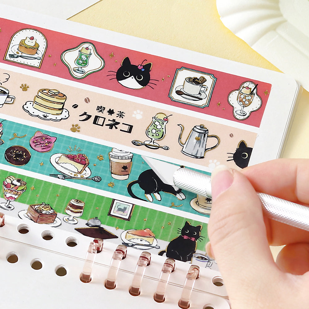 BGM Sticker Collection Album: Black Cat and Strawberry Cake — BGM decorative sticker — for journaling, planners and scrapbooking, at Cityluxe Singapore