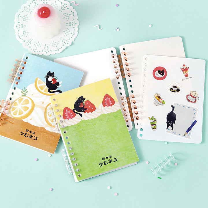 BGM Sticker Collection Album: Black Cat and Strawberry Cake — BGM decorative sticker — for journaling, planners and scrapbooking, at Cityluxe Singapore