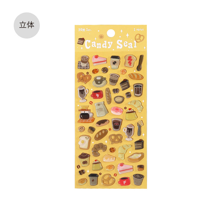 BGM Candy Seal in Coffee Break — BGM decorative sticker — for journaling planners and scrapbooking, at Cityluxe Singapore
