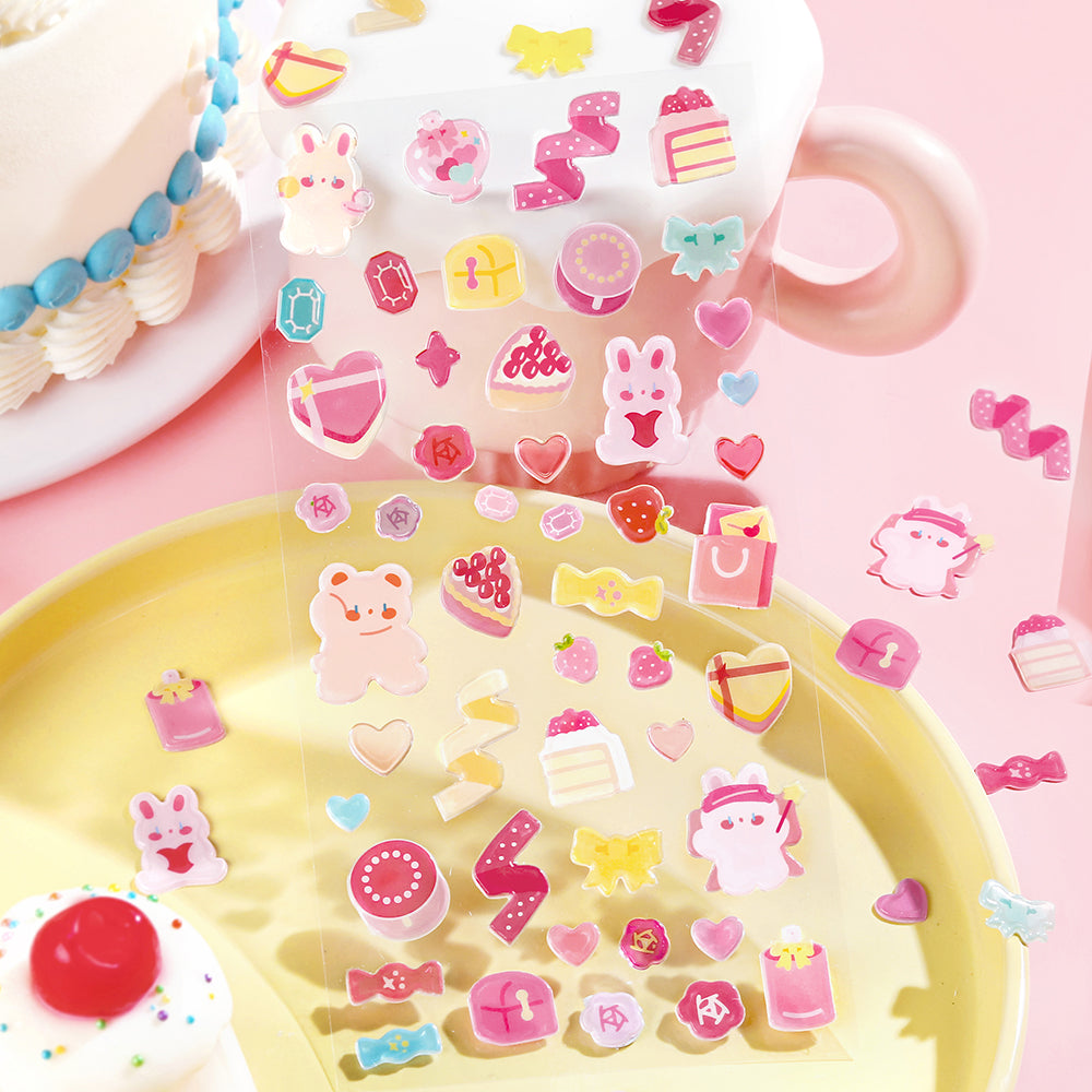 BGM Candy Seal in Strawberry Sweets — BGM decorative sticker — for journaling planners and scrapbooking, at Cityluxe Singapore