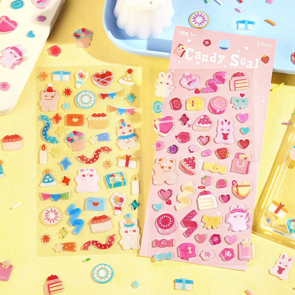 BGM Candy Seal in Strawberry Sweets — BGM decorative sticker — for journaling planners and scrapbooking, at Cityluxe Singapore