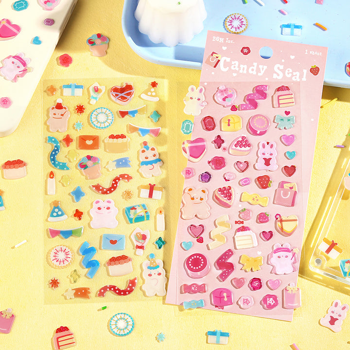 BGM Candy Seal in Strawberry Sweets — BGM decorative sticker — for journaling planners and scrapbooking, at Cityluxe Singapore