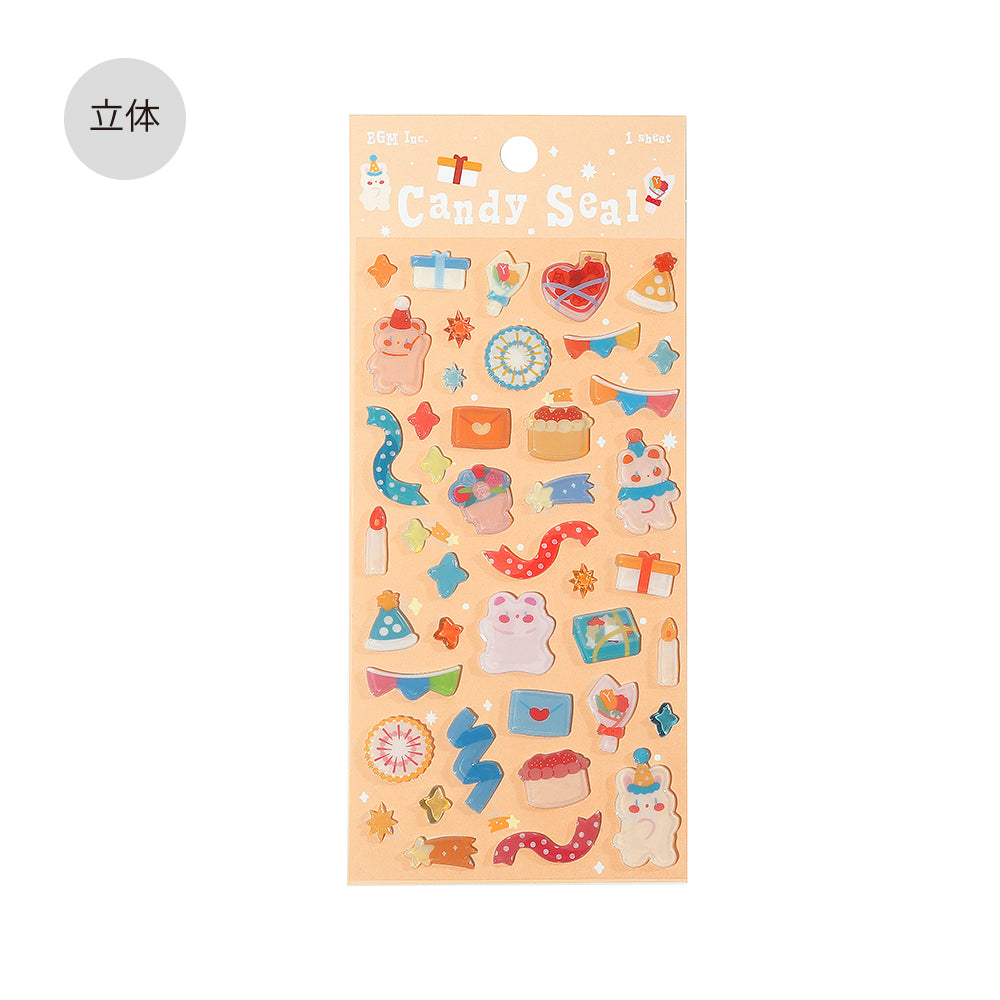 BGM Candy Seal in Happy Party — BGM decorative sticker — for journaling planners and scrapbooking, at Cityluxe Singapore