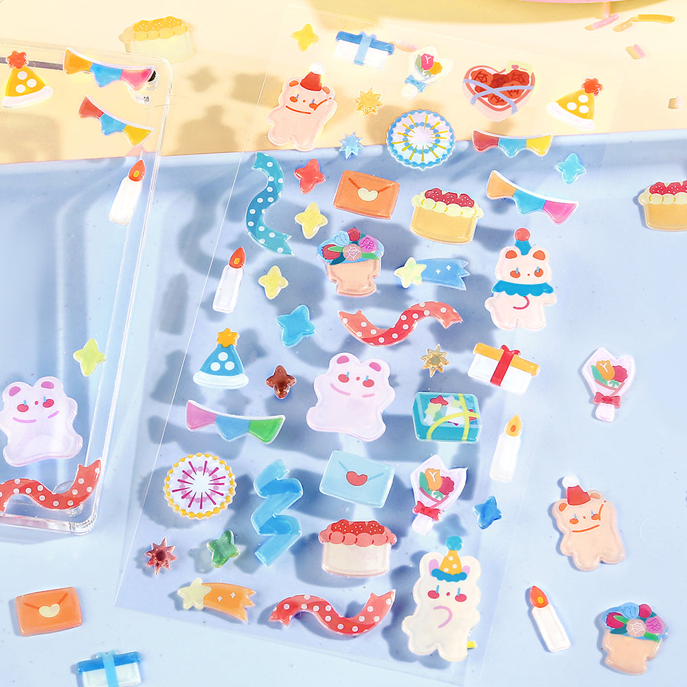 BGM Candy Seal in Happy Party — BGM decorative sticker — for journaling planners and scrapbooking, at Cityluxe Singapore