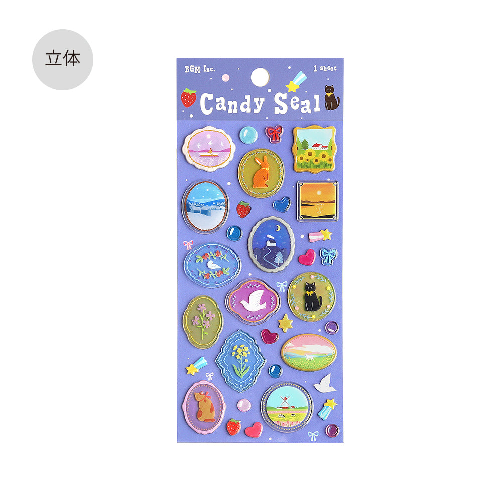 BGM Candy Seal in Colorful Brooch — BGM decorative sticker — for journaling planners and scrapbooking, at Cityluxe Singapore