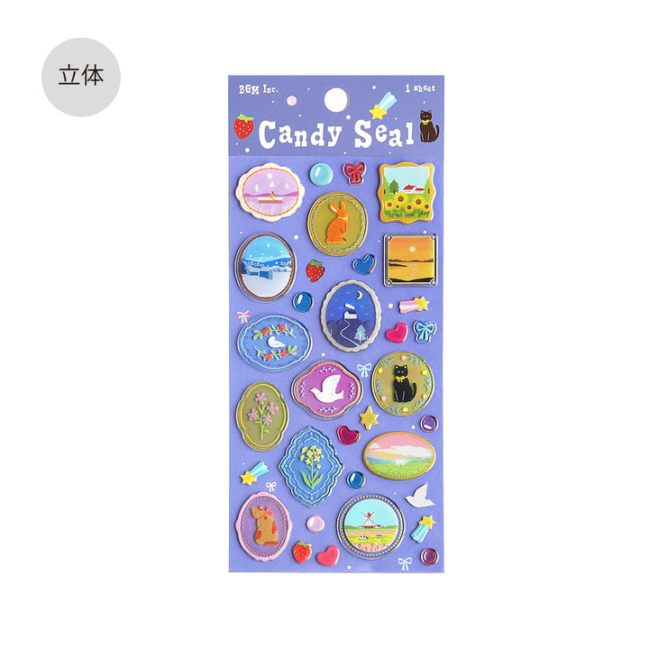 BGM Candy Seal in Colorful Brooch — BGM decorative sticker — for journaling planners and scrapbooking, at Cityluxe Singapore