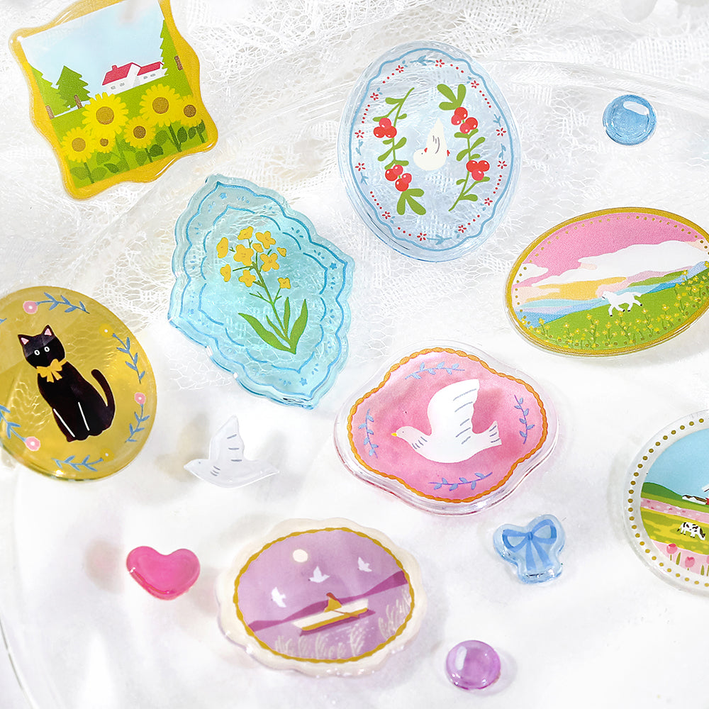 BGM Candy Seal in Colorful Brooch — BGM decorative sticker — for journaling planners and scrapbooking, at Cityluxe Singapore