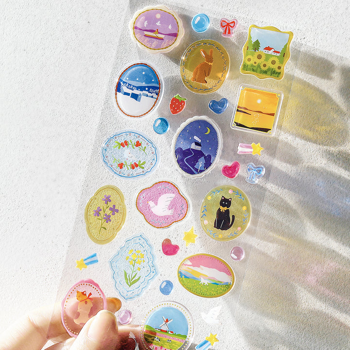 BGM Candy Seal in Colorful Brooch — BGM decorative sticker — for journaling planners and scrapbooking, at Cityluxe Singapore