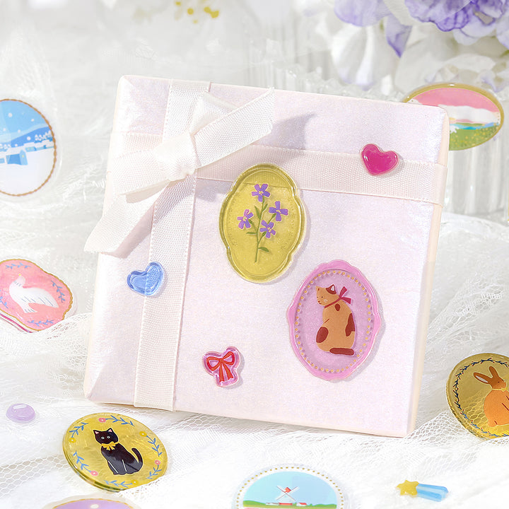 BGM Candy Seal in Colorful Brooch — BGM decorative sticker — for journaling planners and scrapbooking, at Cityluxe Singapore