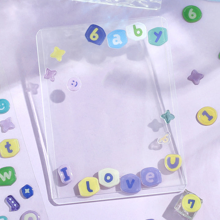BGM Candy Seal in Numeric Alphabet — BGM decorative sticker — for journaling planners and scrapbooking, at Cityluxe Singapore
