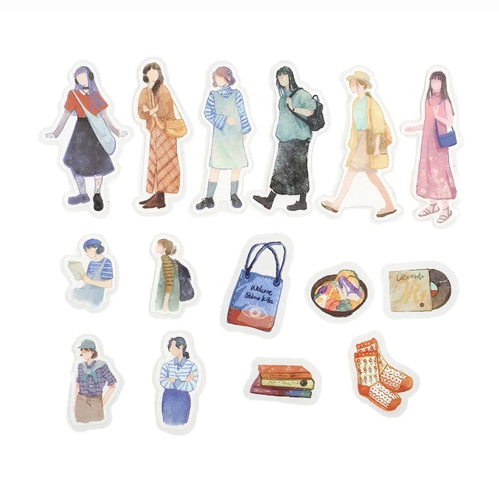 BGM Coordinating Sticker: Cherie in Shimokitazawa — Cityluxe decorative sticker — for journaling, planners and scrapbooking, at Cityluxe Singapore