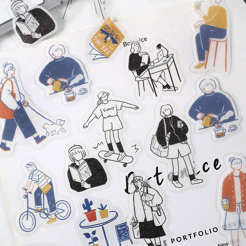 BGM Coordinating Sticker: Virgin Picture Book in City — BGM decorative sticker — for journaling, planners and scrapbooking, at Cityluxe Singapore