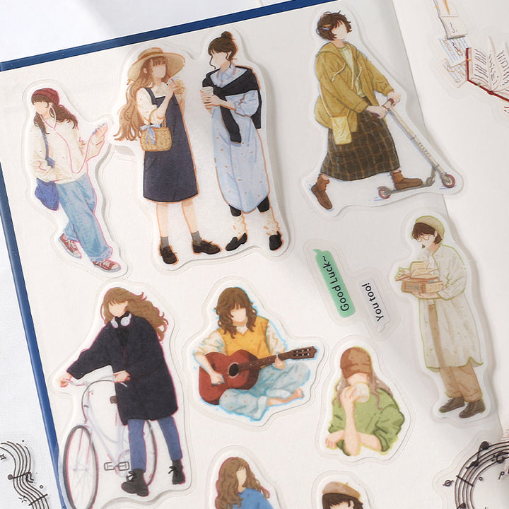 BGM Coordinating Sticker: Virgin Picture Book in Literary Girl — BGM decorative sticker — for journaling, planners and scrapbooking, at Cityluxe Singapore