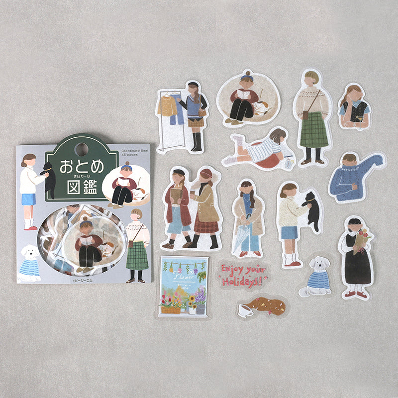 BGM Coordinating Sticker: Virgin Picture Book in Holiday Girl — BGM decorative sticker — for journaling, planners and scrapbooking, at Cityluxe Singapore