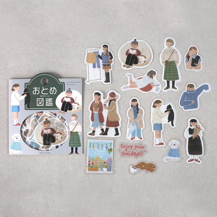 BGM Coordinating Sticker: Virgin Picture Book in Holiday Girl — BGM decorative sticker — for journaling, planners and scrapbooking, at Cityluxe Singapore