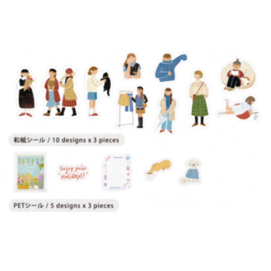 BGM Coordinating Sticker: Virgin Picture Book in Holiday Girl — BGM decorative sticker — for journaling, planners and scrapbooking, at Cityluxe Singapore