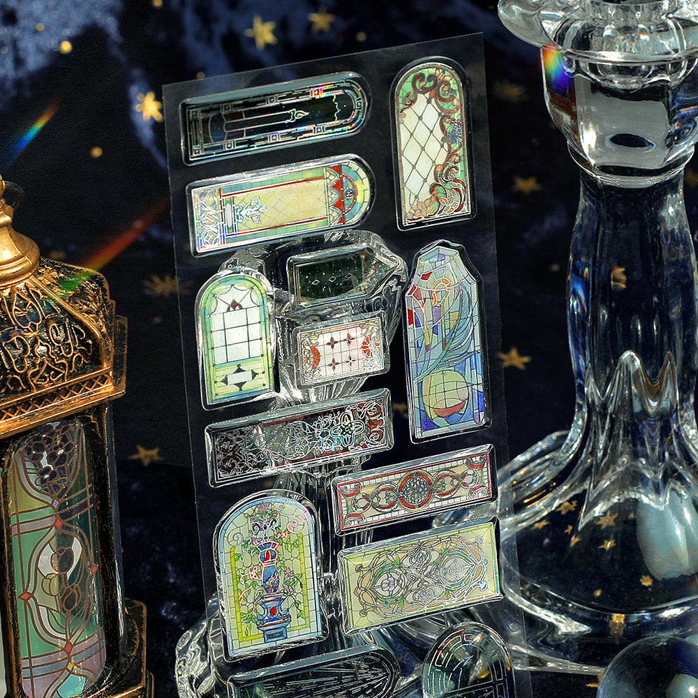 BGM Crystal Seal in Stained Glass — BGM decorative sticker — for journaling, planners and scrapbooking, at Cityluxe Singapore