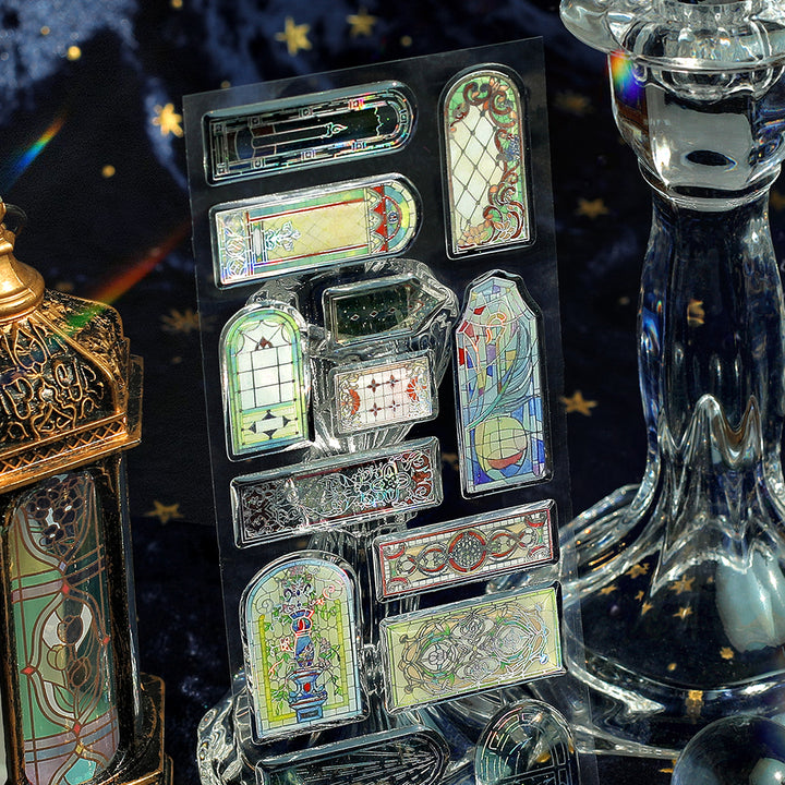 BGM Crystal Seal in Stained Glass — BGM decorative sticker — for journaling, planners and scrapbooking, at Cityluxe Singapore