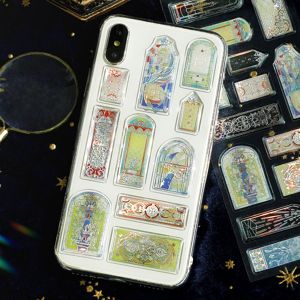 BGM Crystal Seal in Stained Glass — BGM decorative sticker — for journaling, planners and scrapbooking, at Cityluxe Singapore