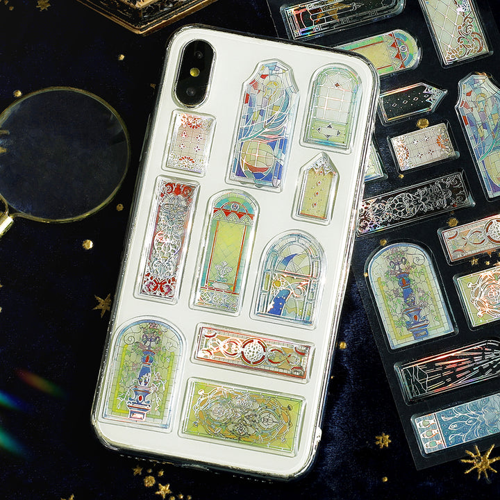 BGM Crystal Seal in Stained Glass — BGM decorative sticker — for journaling, planners and scrapbooking, at Cityluxe Singapore