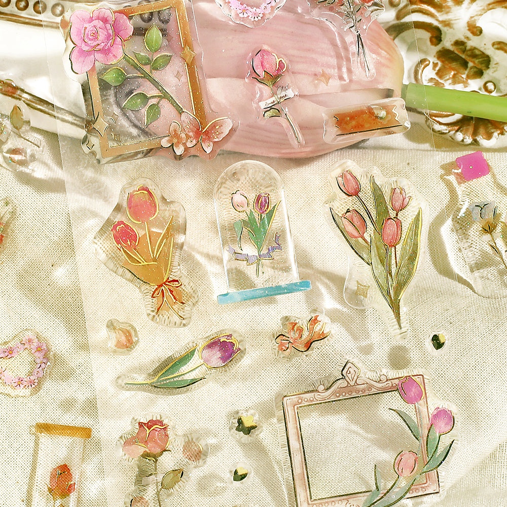 BGM Crystal Seal in Garden — BGM decorative sticker — for journaling, planners and scrapbooking, at Cityluxe Singapore