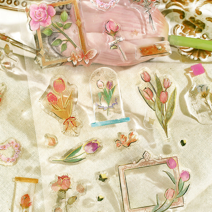 BGM Crystal Seal in Garden — BGM decorative sticker — for journaling, planners and scrapbooking, at Cityluxe Singapore