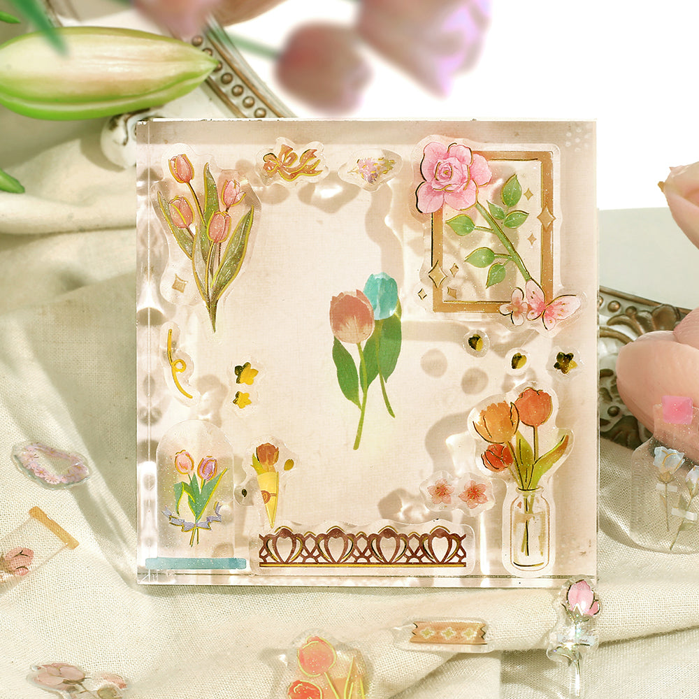 BGM Crystal Seal in Garden — BGM decorative sticker — for journaling, planners and scrapbooking, at Cityluxe Singapore