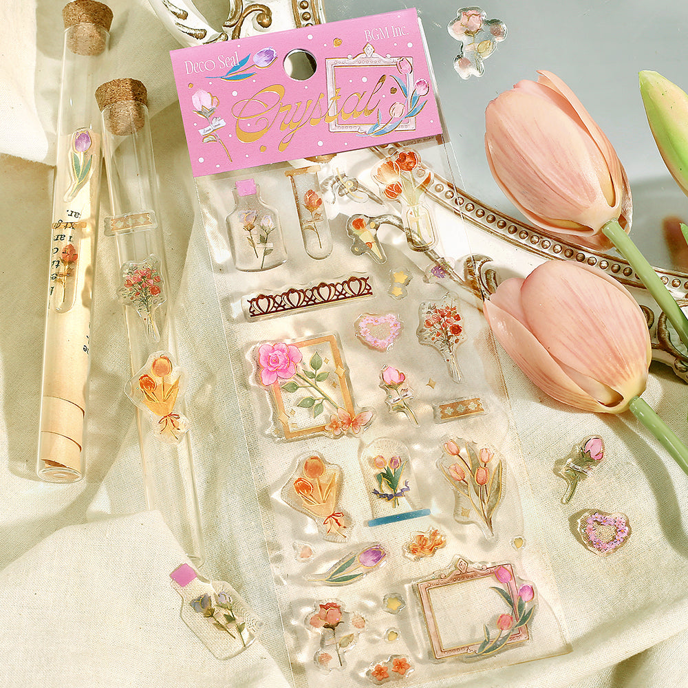 BGM Crystal Seal in Garden — BGM decorative sticker — for journaling, planners and scrapbooking, at Cityluxe Singapore