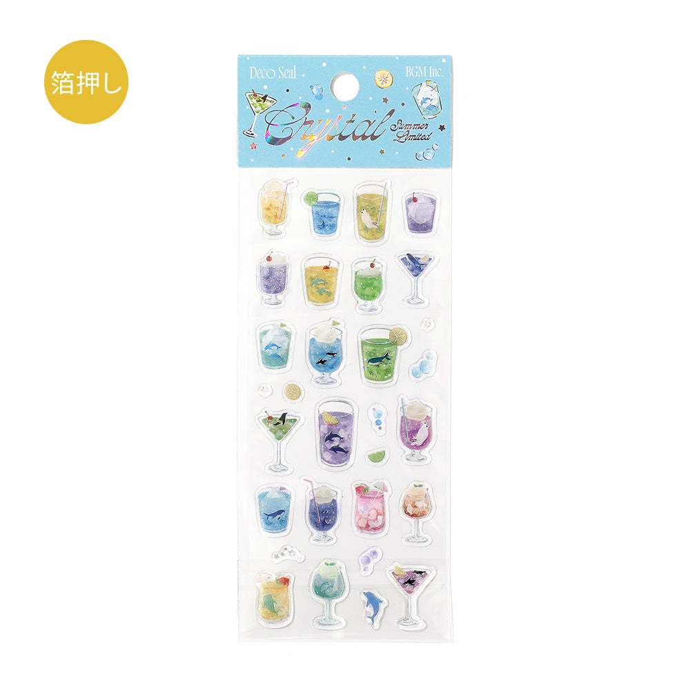 BGM Summer Limited Crystal Seal in Sea and Soda — BGM decorative sticker — for journaling, planners and scrapbooking, at Cityluxe Singapore